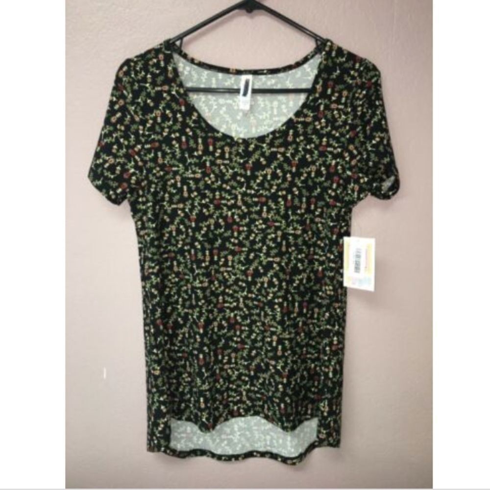 LuLaRoe Classic XS Black Floral Print NWT